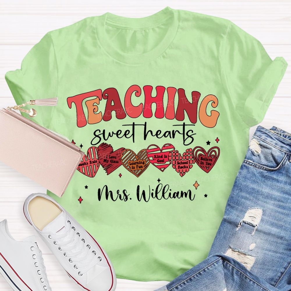 Personalized Name Teaching Sweet Hearts T-shirt
