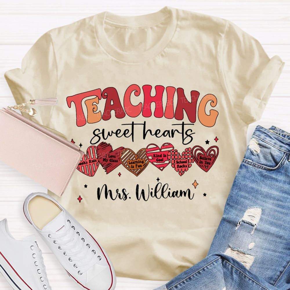 Personalized Name Teaching Sweet Hearts T-shirt