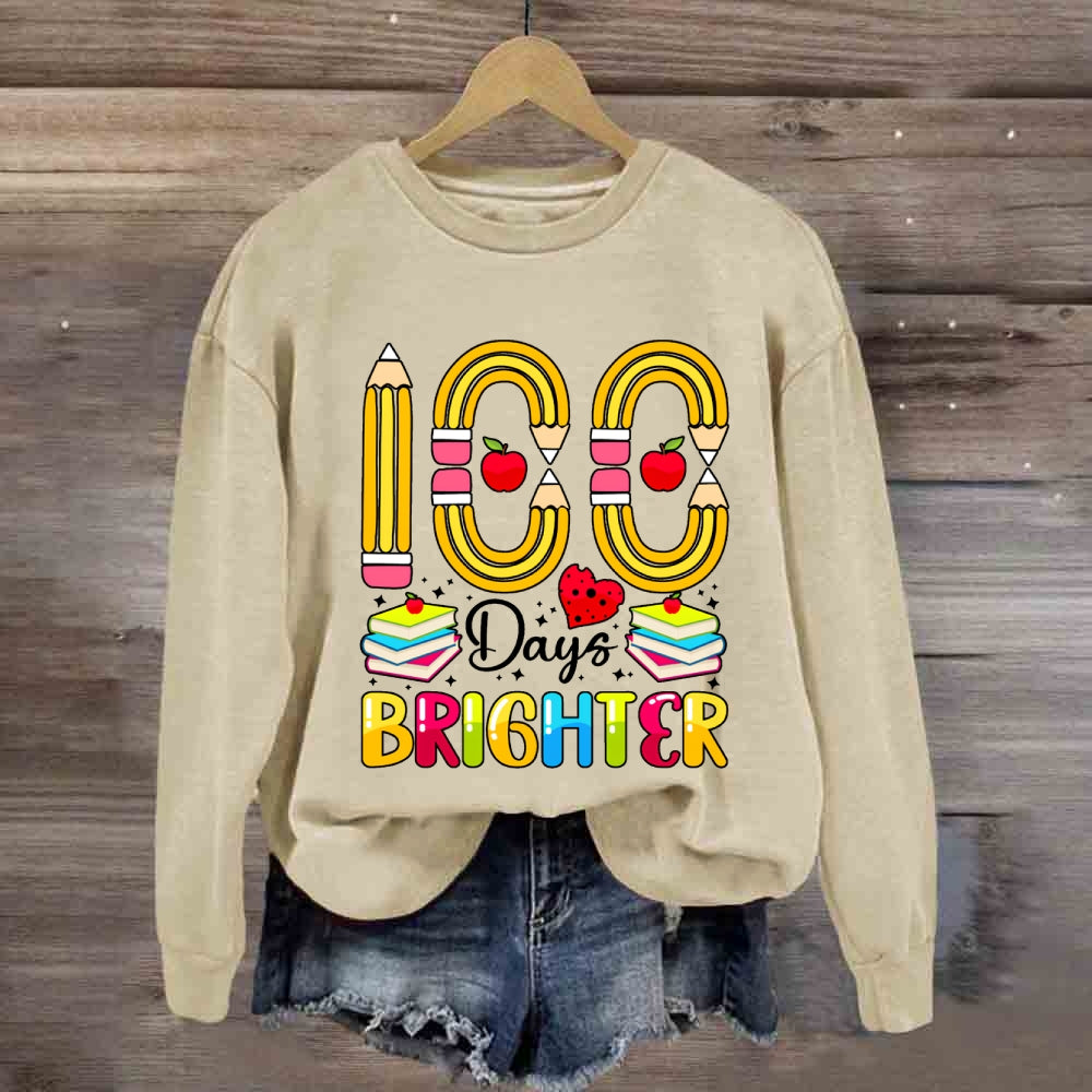 100 Days Bright Pencil Digital Sweatshirt
