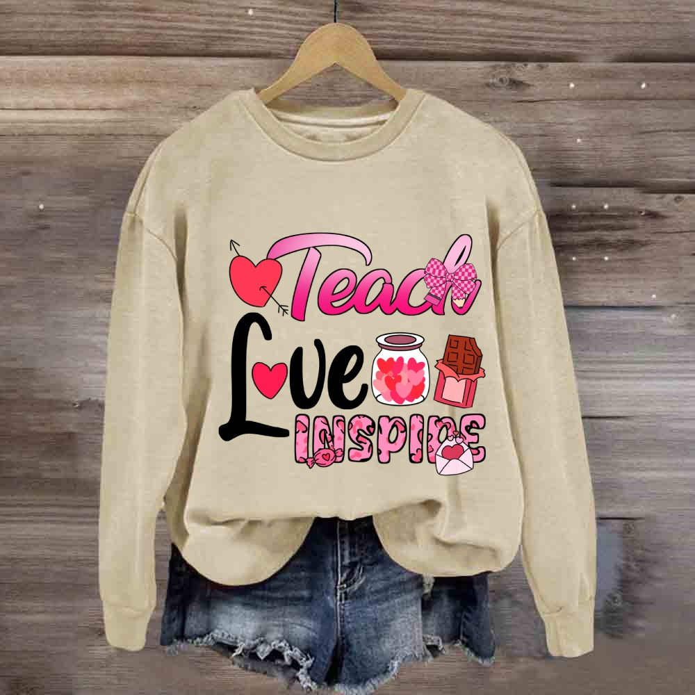 Teach Love Inspire Pink Heart Sweatshirt