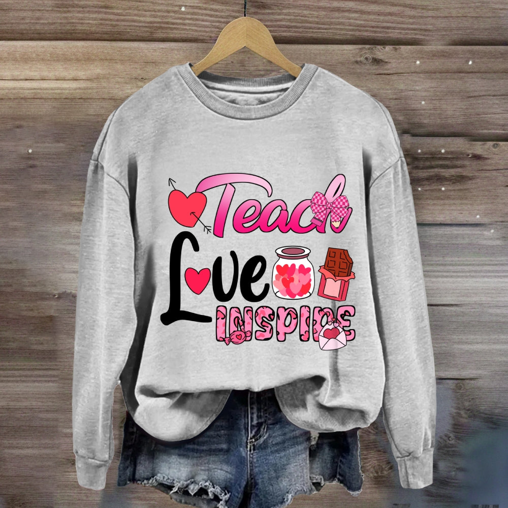 Teach Love Inspire Pink Heart Sweatshirt