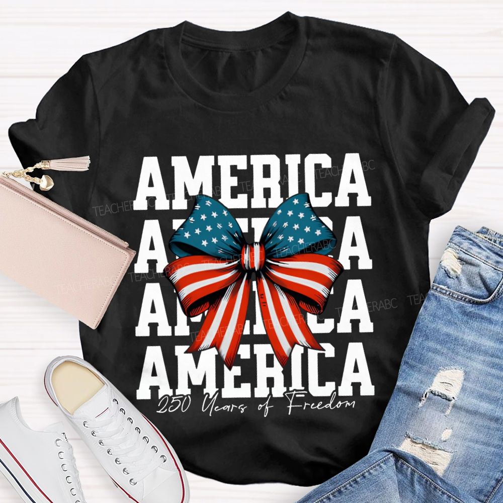 America 250 Years Of Freedom Bow Print T-shirt
