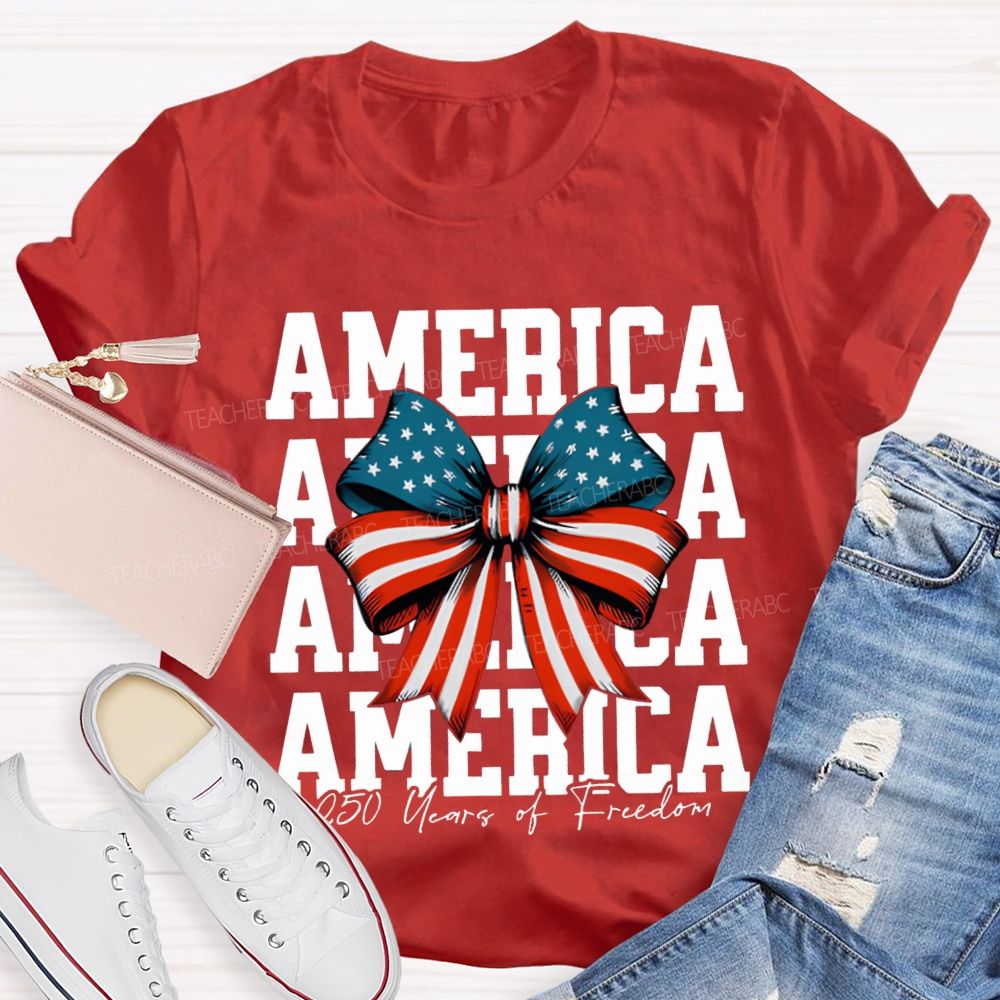 America 250 Years Of Freedom Bow Print T-shirt