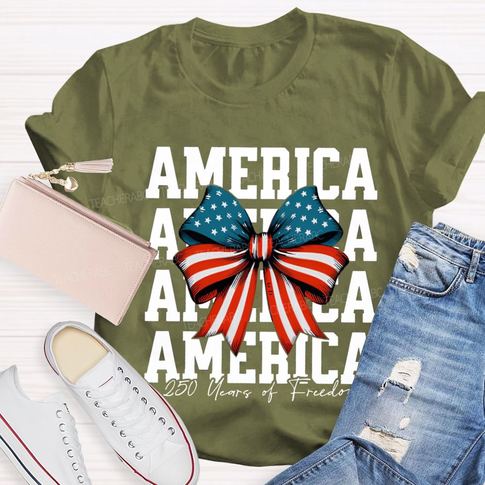 America 250 Years Of Freedom Bow Print T-shirt