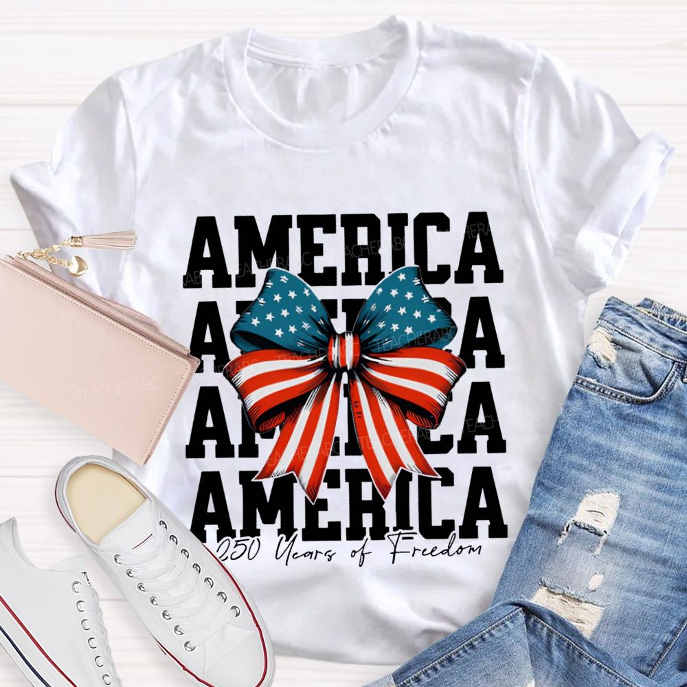 America 250 Years Of Freedom Bow Print T-shirt