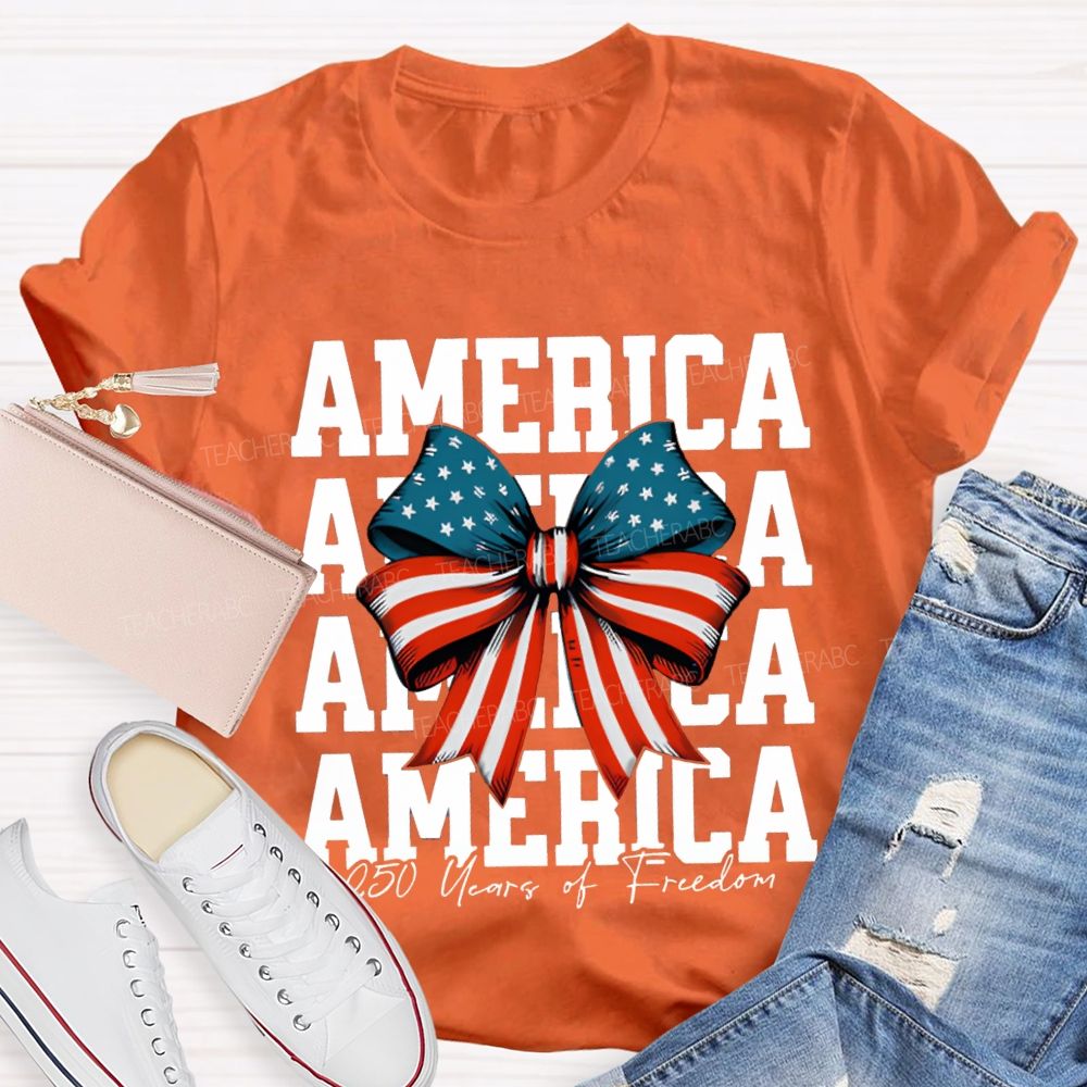 America 250 Years Of Freedom Bow Print T-shirt