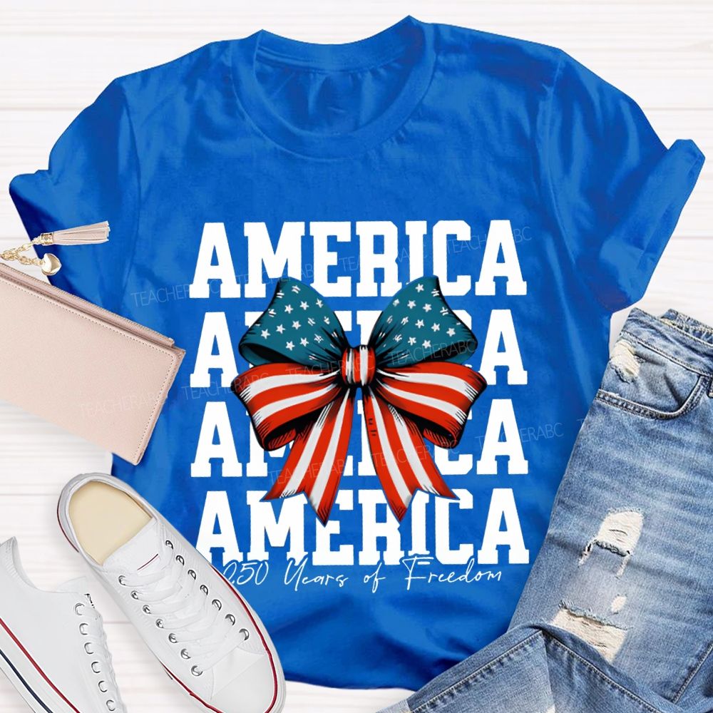 America 250 Years Of Freedom Bow Print T-shirt