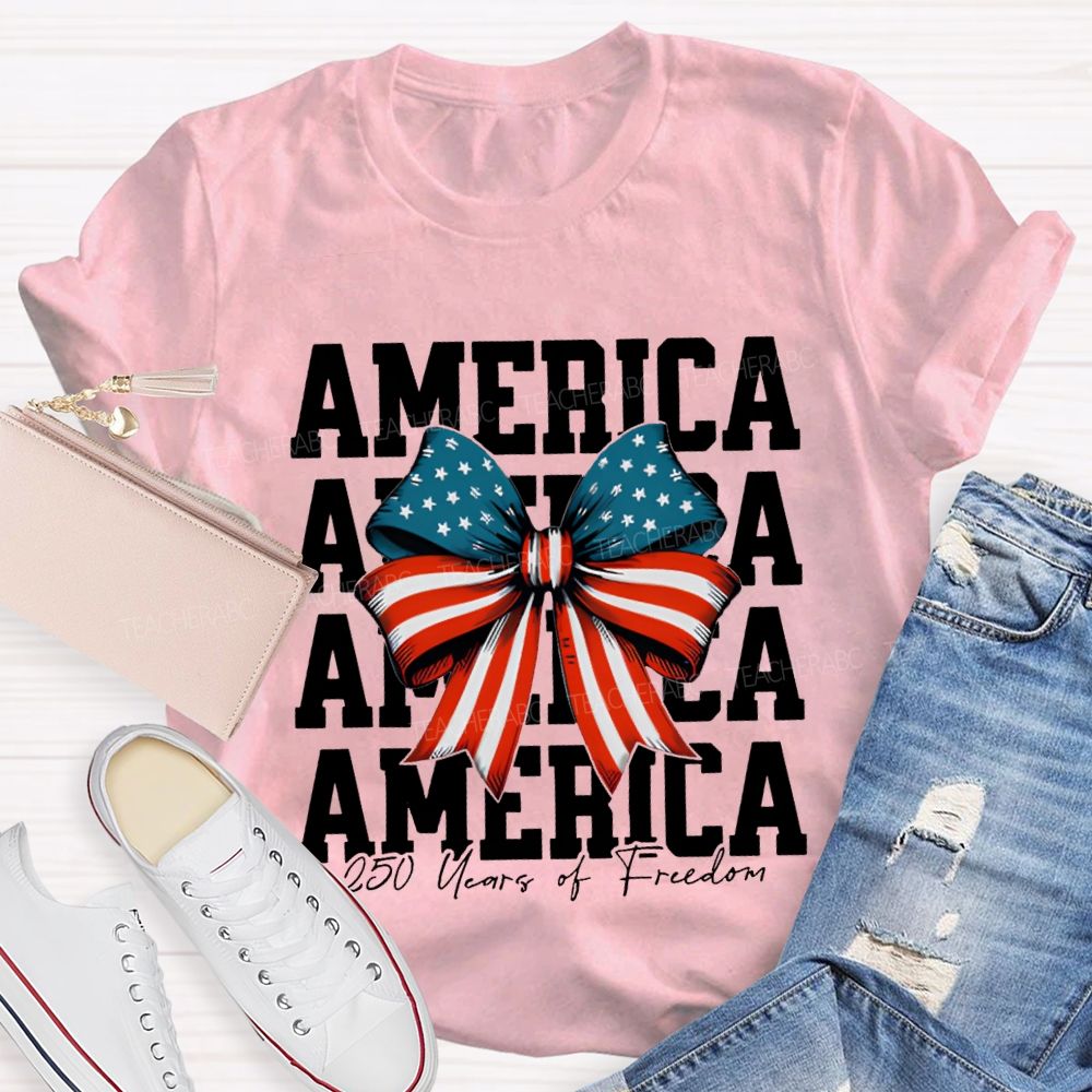America 250 Years Of Freedom Bow Print T-shirt