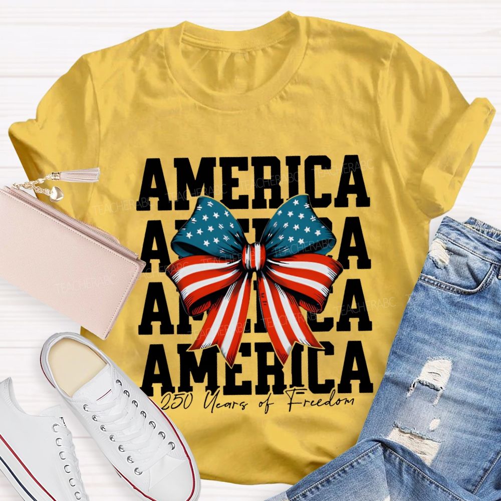 America 250 Years Of Freedom Bow Print T-shirt