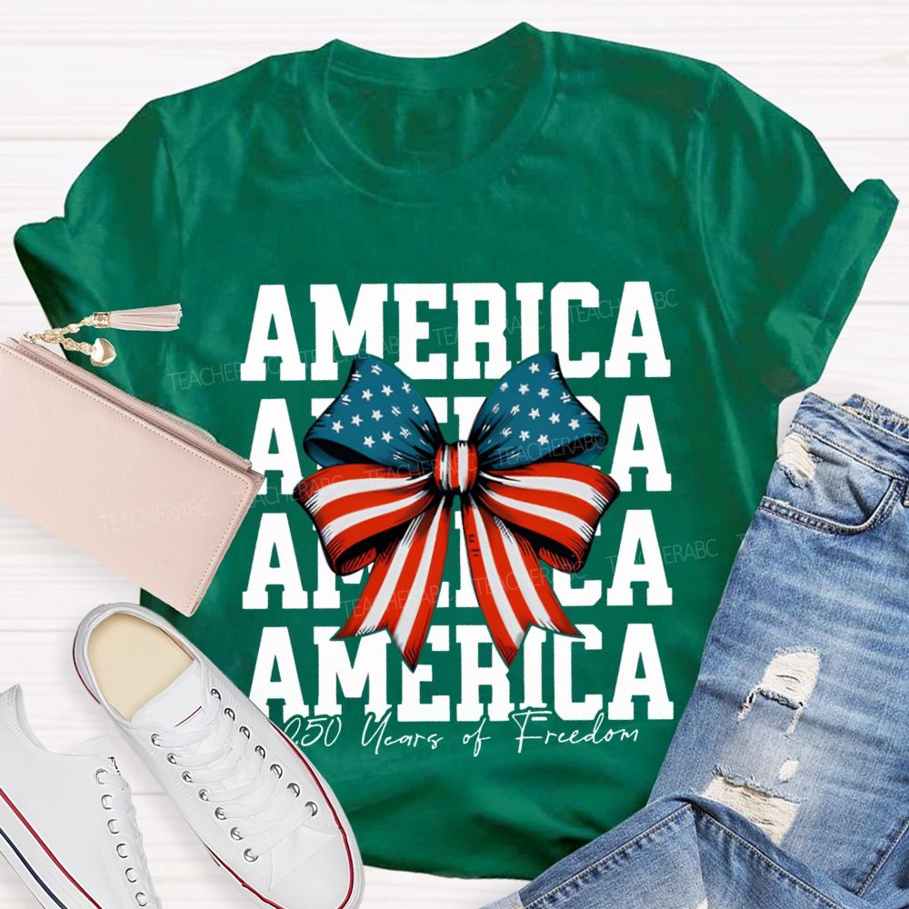 America 250 Years Of Freedom Bow Print T-shirt