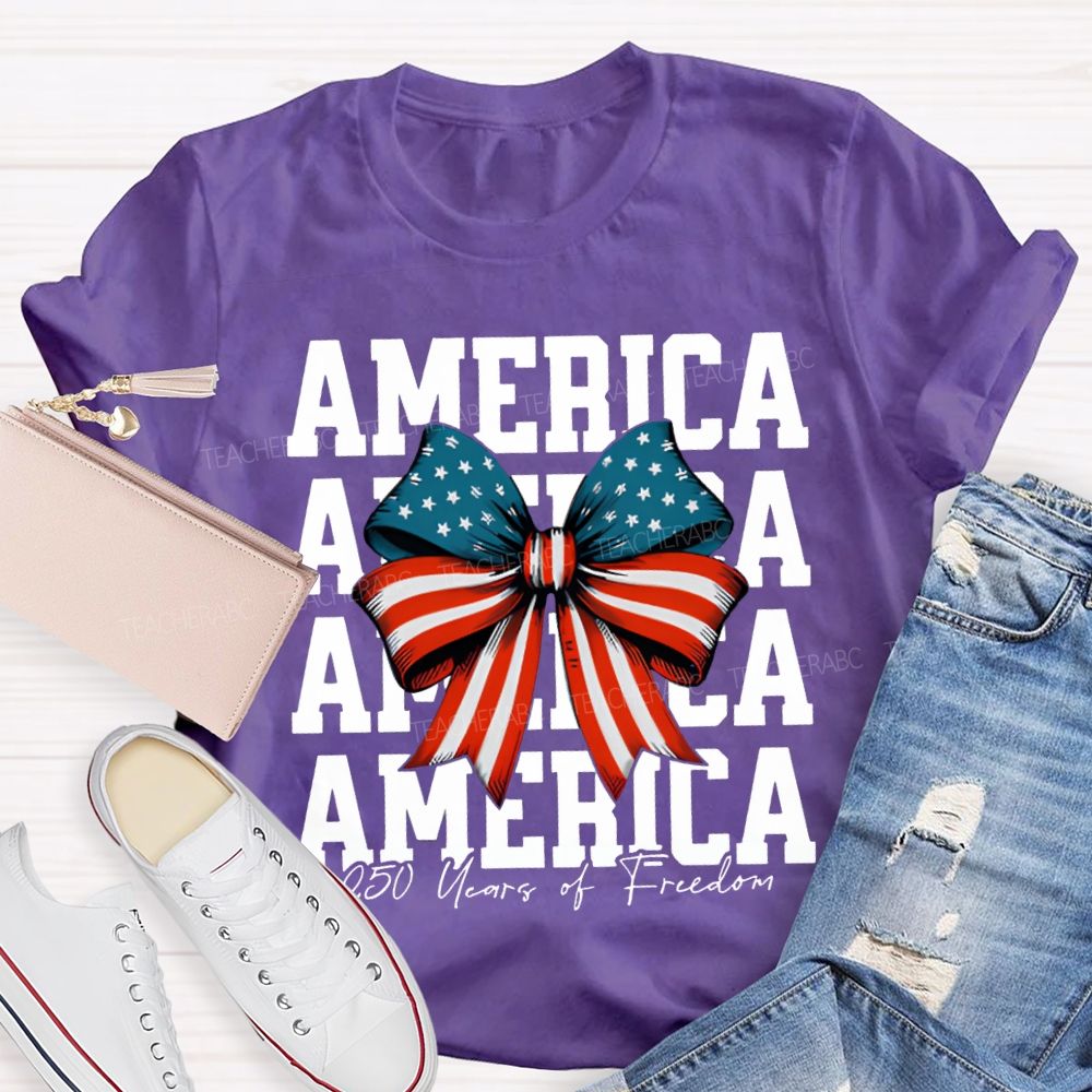 America 250 Years Of Freedom Bow Print T-shirt