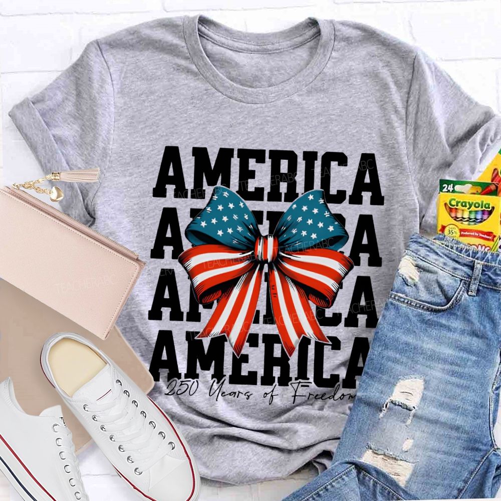 America 250 Years Of Freedom Bow Print T-shirt