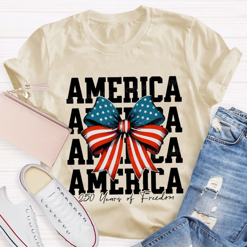 America 250 Years Of Freedom Bow Print T-shirt