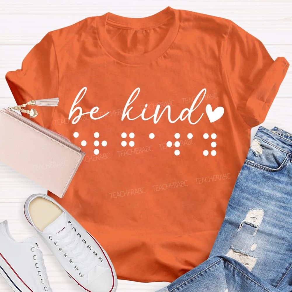 Be Kind Polka Dot And Heart Print T-shirt