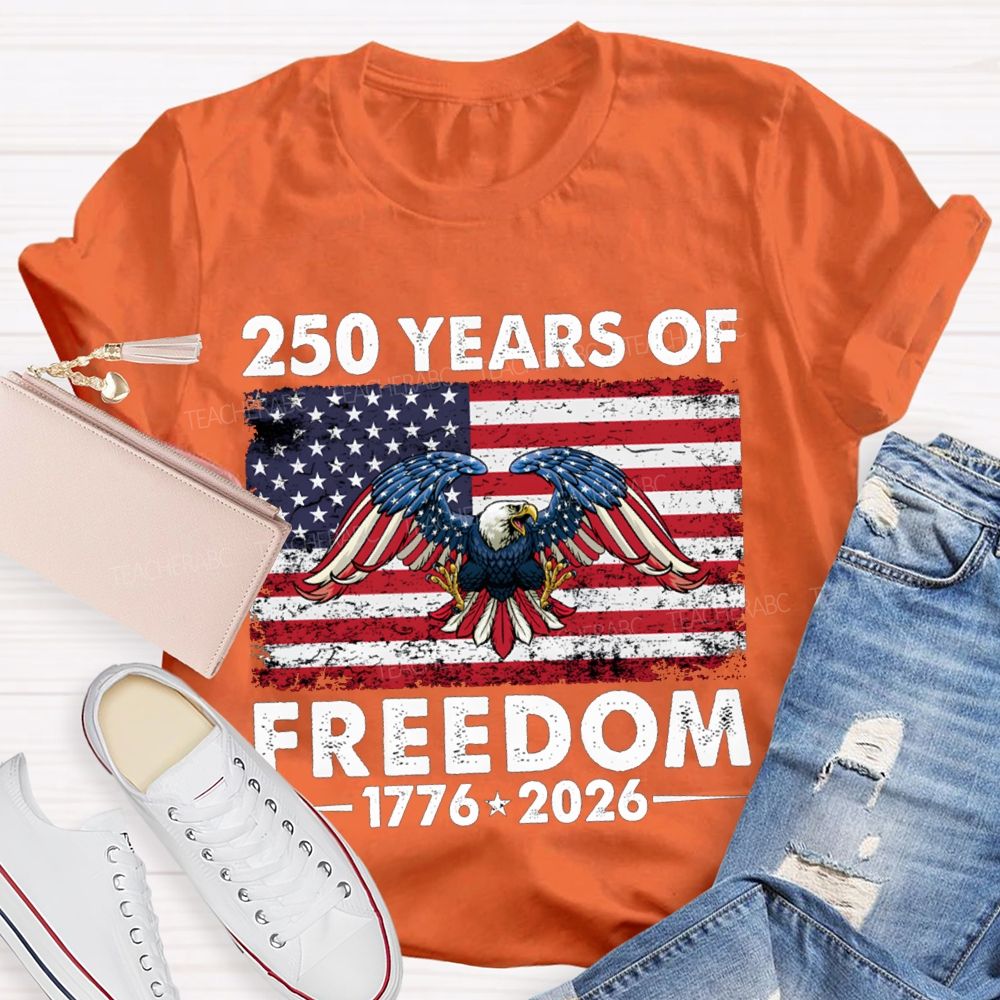 250 Years Of Freedom 1776-2026 Bald Eagle T-shirt