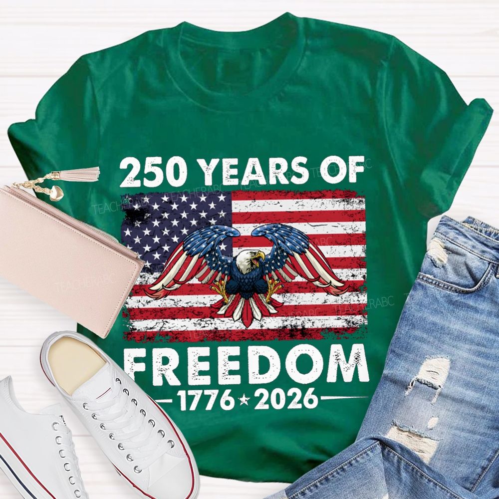 250 Years Of Freedom 1776-2026 Bald Eagle T-shirt