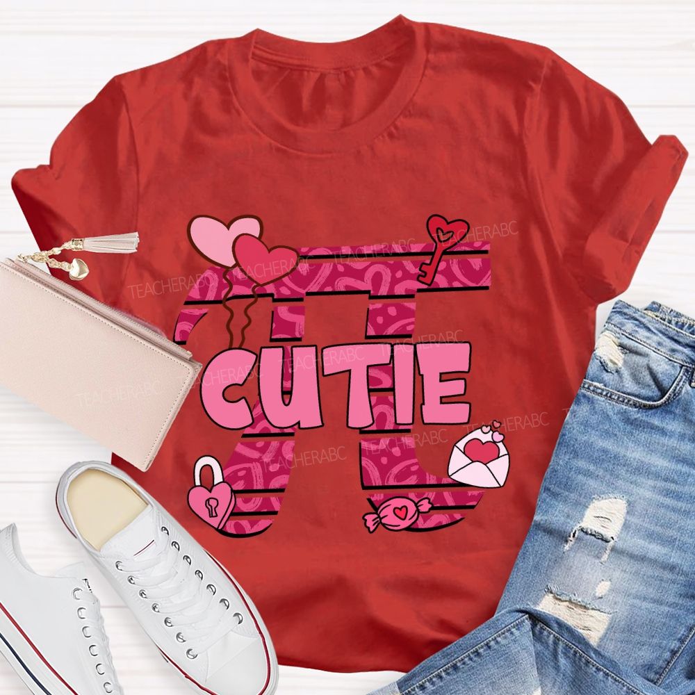 Cutie Pi Day Pink Heart T-Shirt