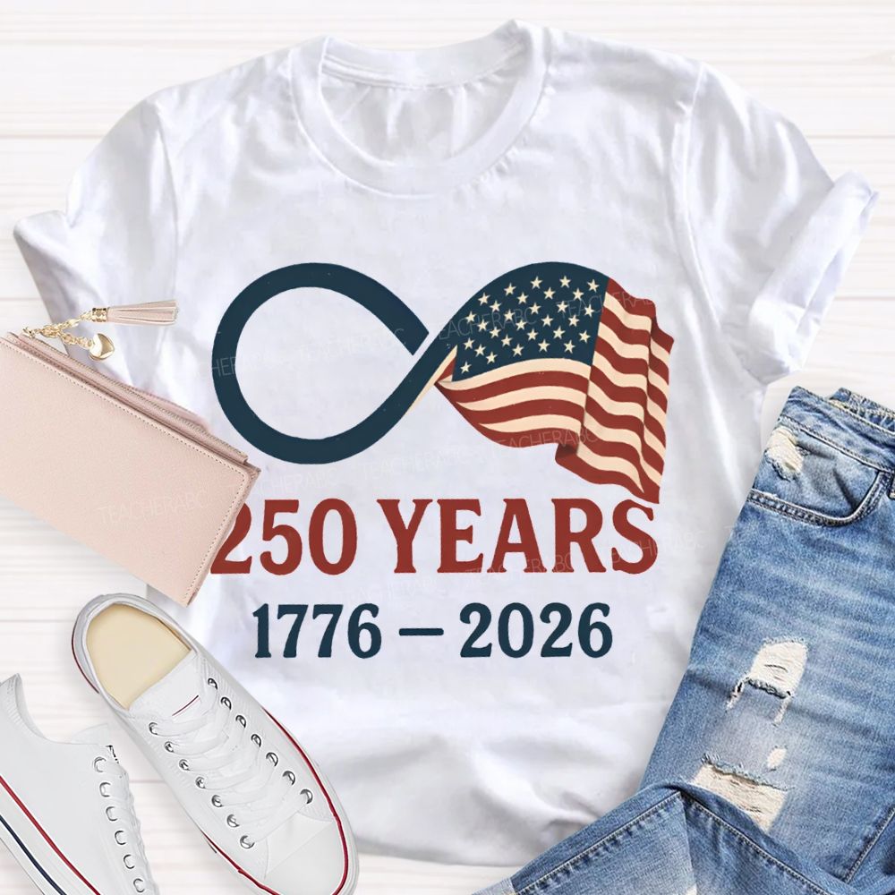 250 Years Anniversary 1776-2026 Stars Stripes And Five-Pointed Star T-shirt