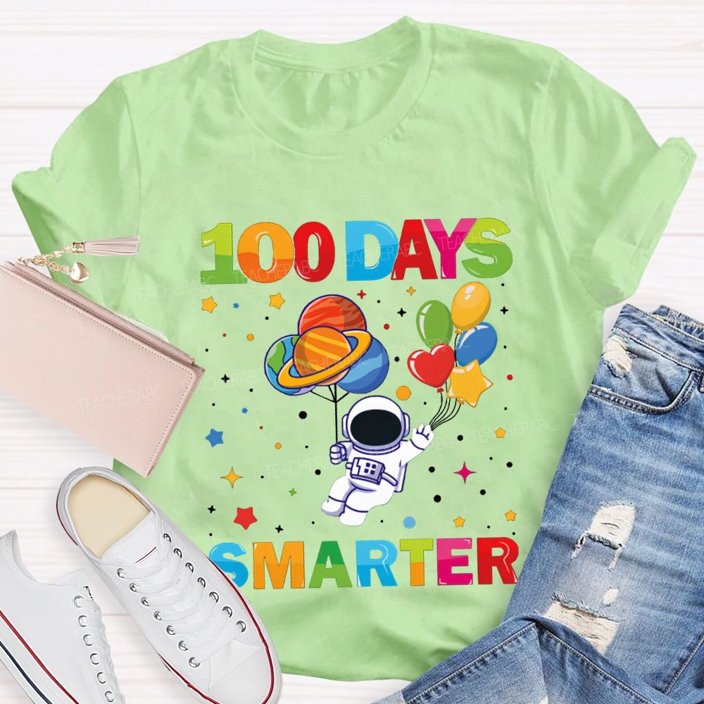 100 Days Smarter Colorful Balloons And Stars T-shirt