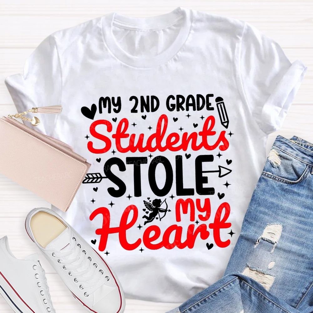 Personalized Grade My 2nd Grade Students Stole My Heart T-Shirt