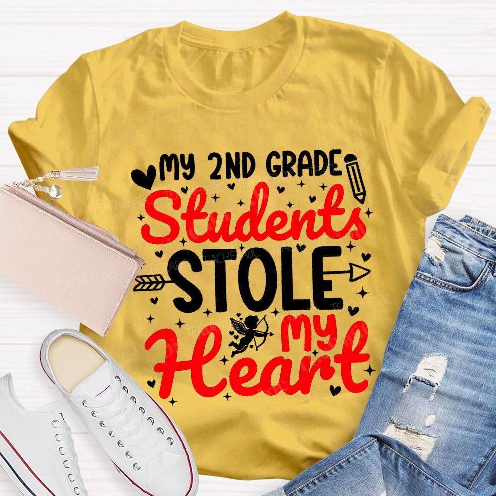 Personalized Grade My 2nd Grade Students Stole My Heart T-Shirt