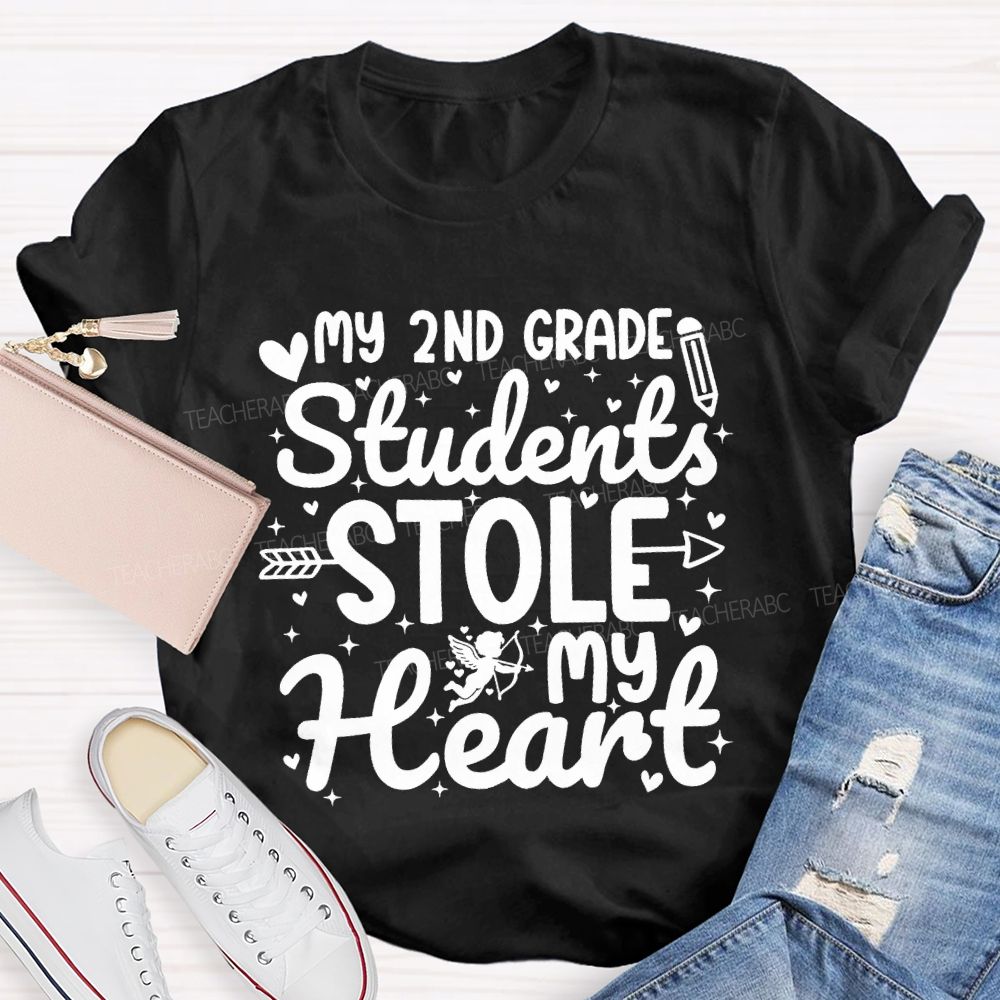 Personalized Grade My 2nd Grade Students Stole My Heart T-Shirt