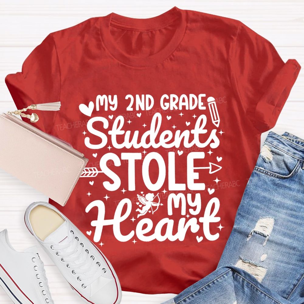 Personalized Grade My 2nd Grade Students Stole My Heart T-Shirt