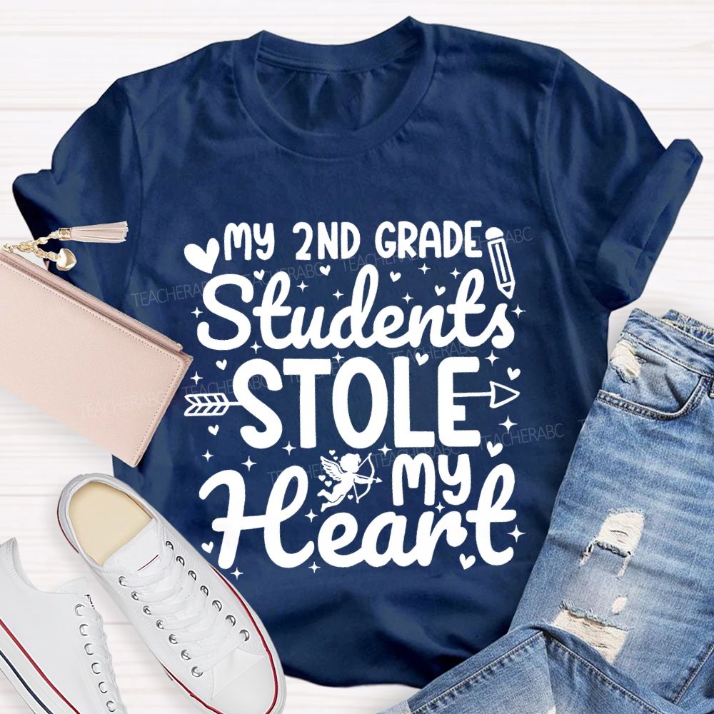 Personalized Grade My 2nd Grade Students Stole My Heart T-Shirt