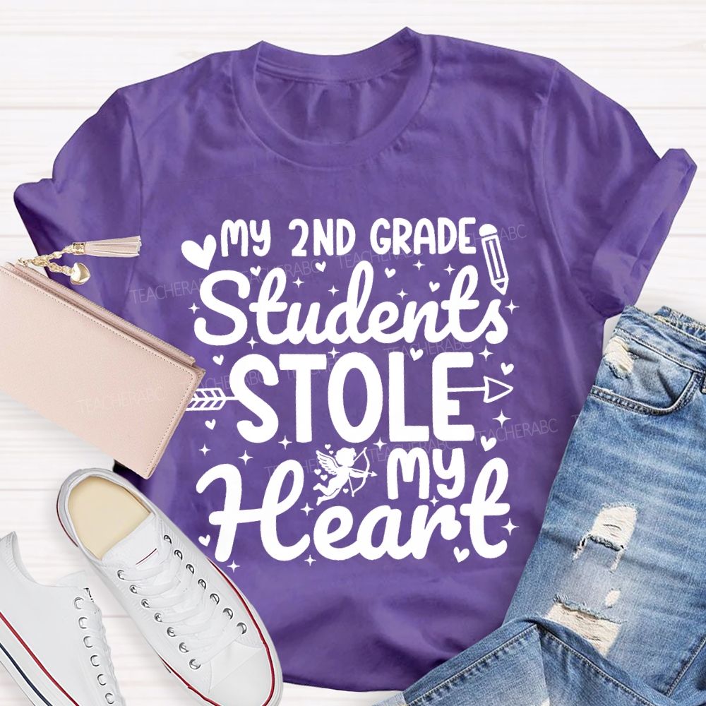 Personalized Grade My 2nd Grade Students Stole My Heart T-Shirt