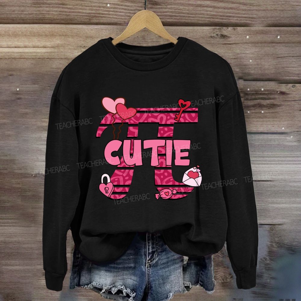 Cutie Pi Day Pink Heart Sweatshirt