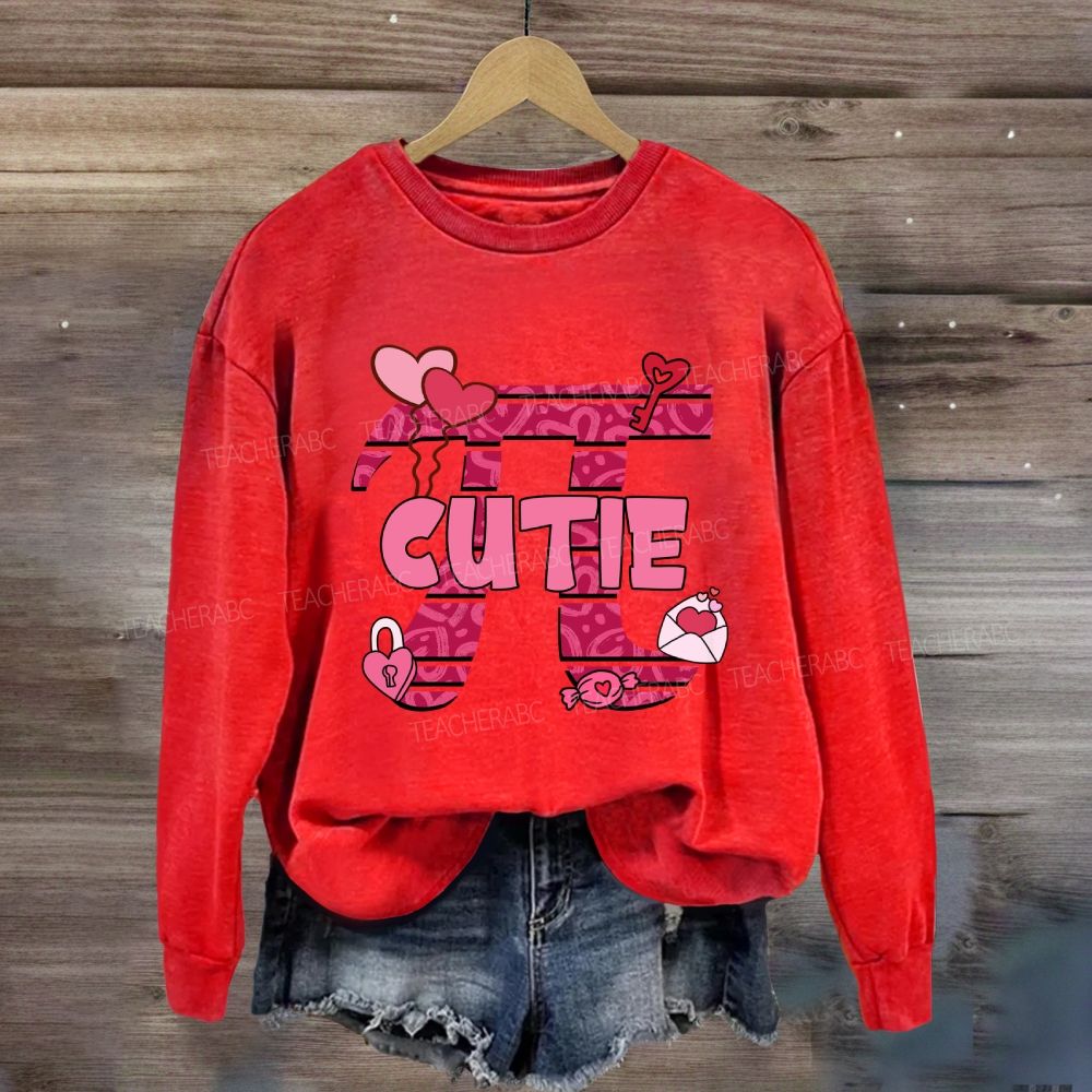 Cutie Pi Day Pink Heart Sweatshirt