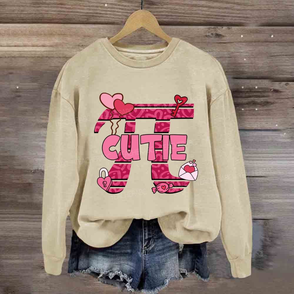 Cutie Pi Day Pink Heart Sweatshirt