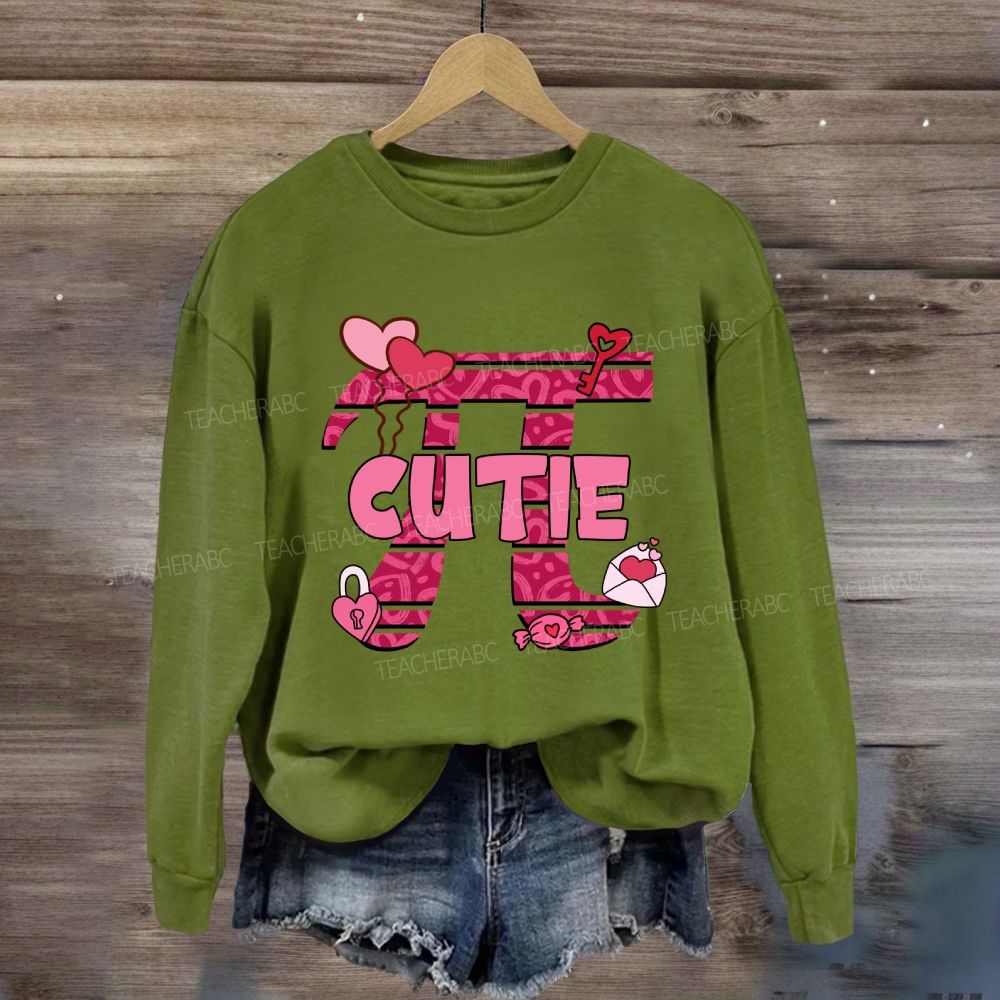 Cutie Pi Day Pink Heart Sweatshirt