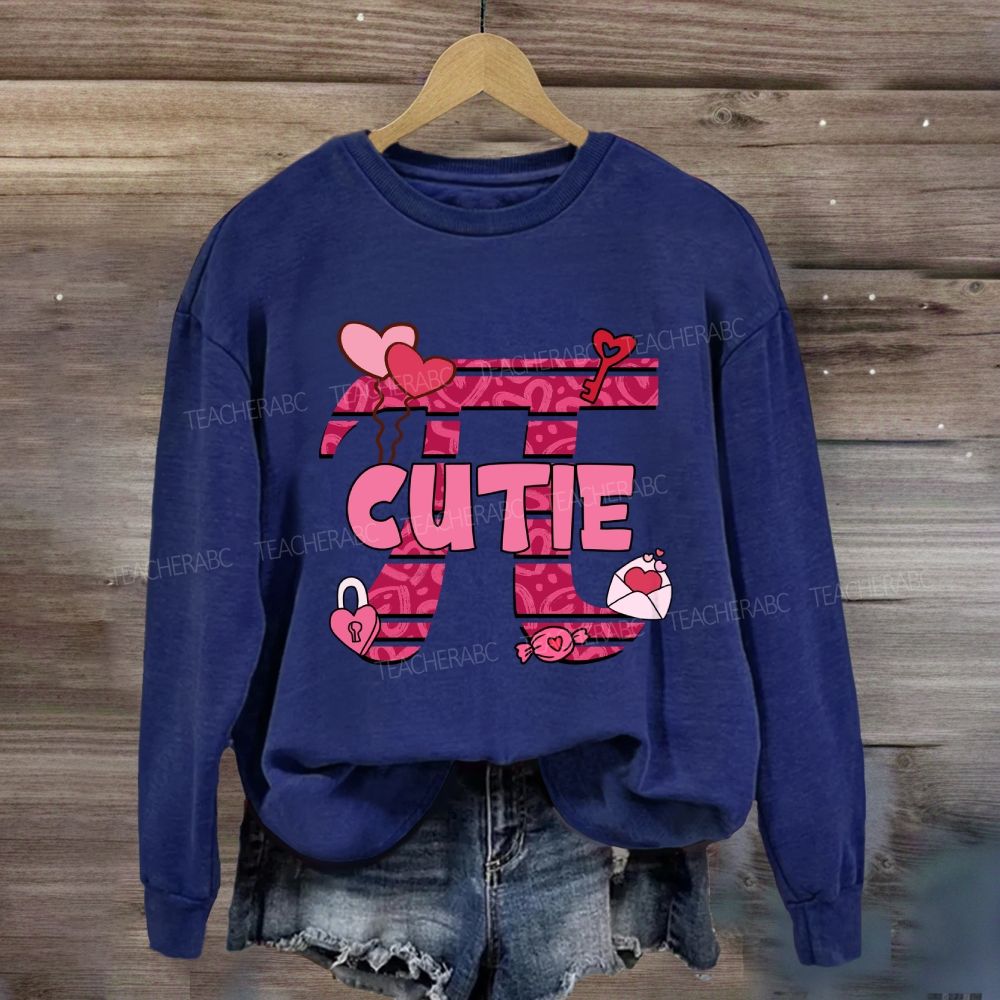 Cutie Pi Day Pink Heart Sweatshirt