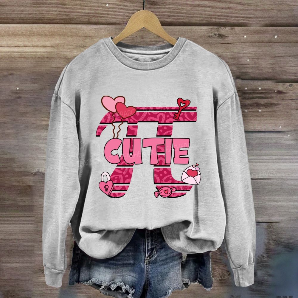 Cutie Pi Day Pink Heart Sweatshirt