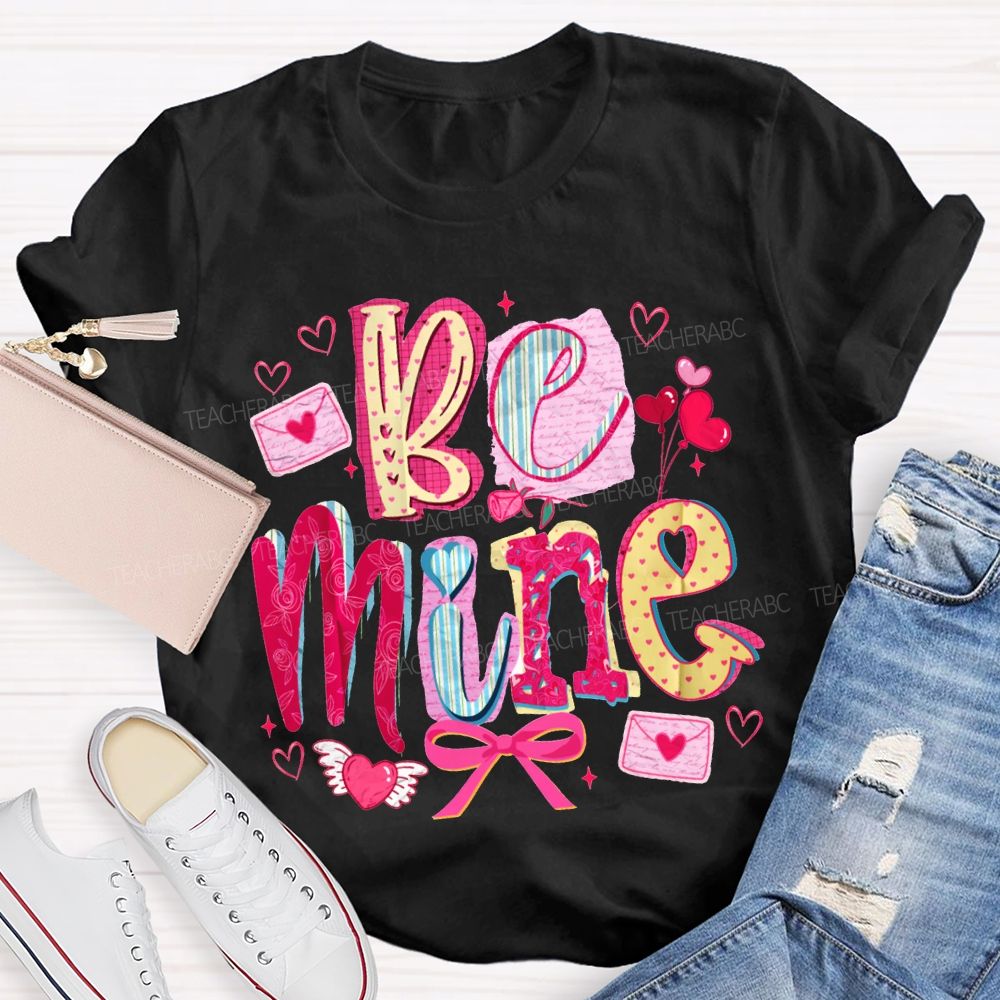 Be Mine Pink Hearts And Bows T-shirt