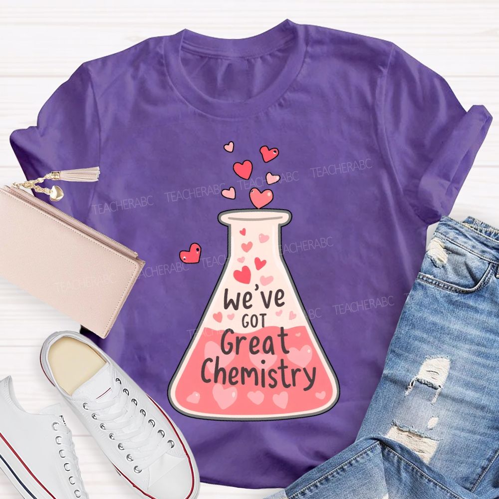 We'Ve Got Great Chemistry Pink Heart Science Teacher T-shirt