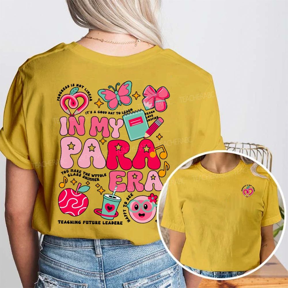 Personalized Name In My Para Era Heart-Shaped Pencil Print Double Printed T-shirt