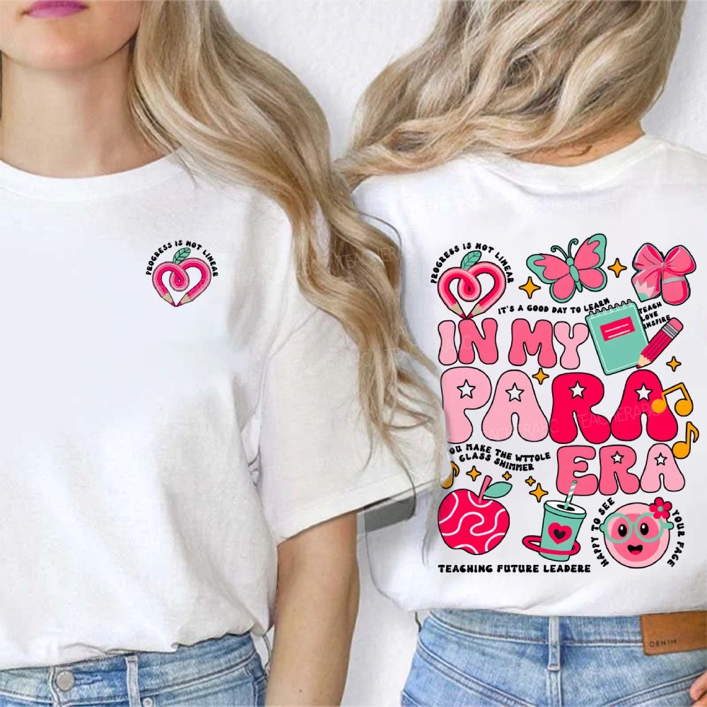 Personalized Name In My Para Era Heart-Shaped Pencil Print Double Printed T-shirt