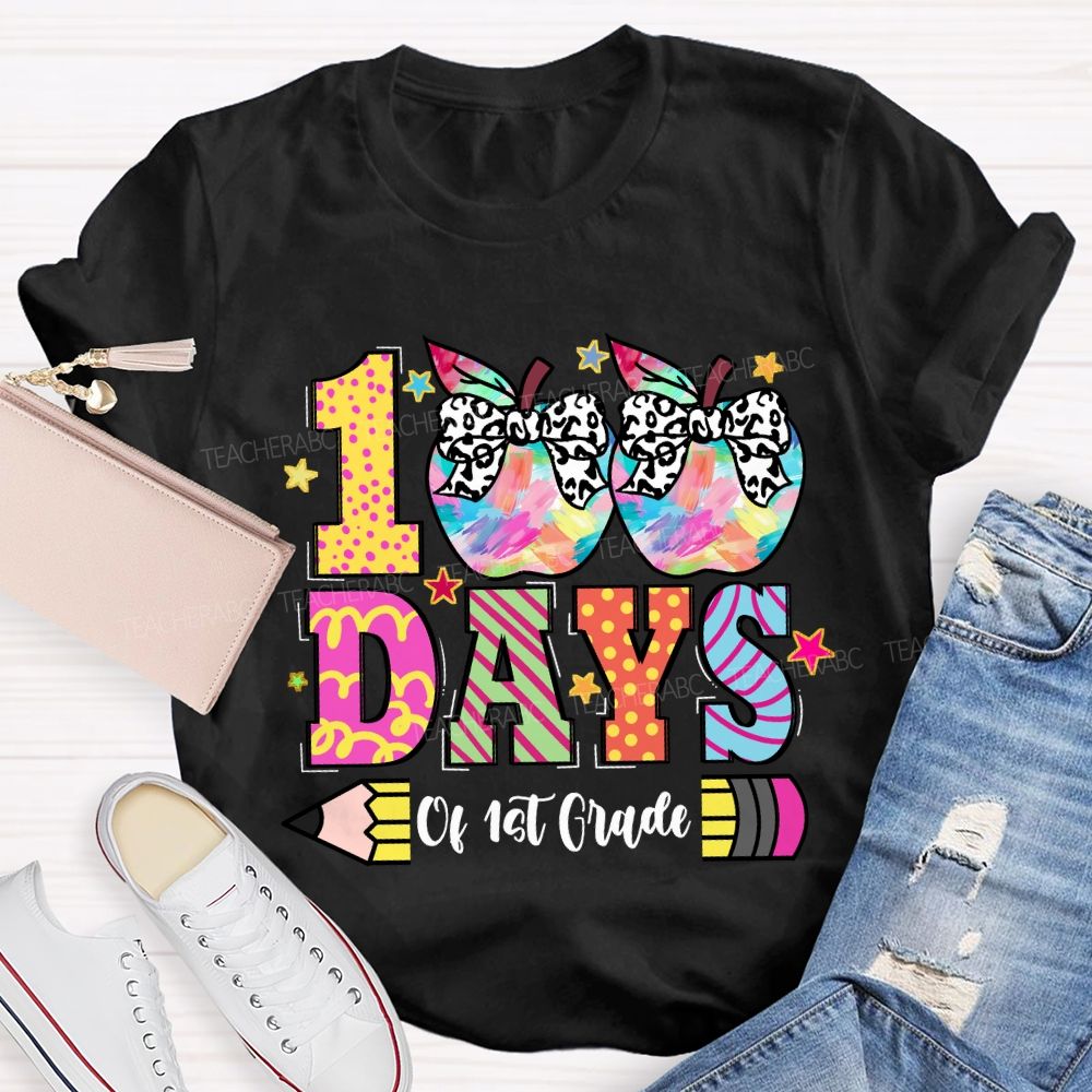 Personalized Grade 100 Days Of School of 1st Grade T-shirt