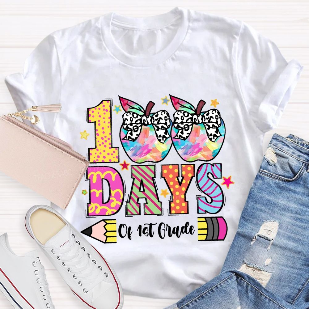 Personalized Grade 100 Days Of School of 1st Grade T-shirt