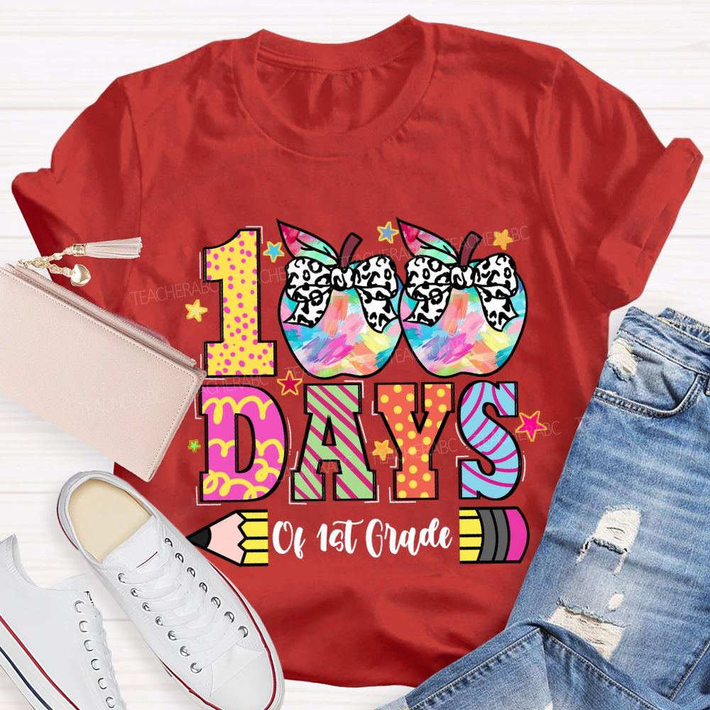 Personalized Grade 100 Days Of School of 1st Grade T-shirt