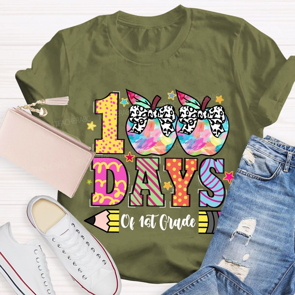 Personalized Grade 100 Days Of School of 1st Grade T-shirt