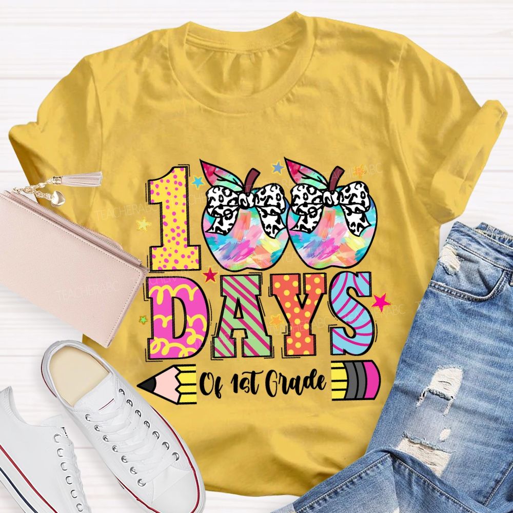 Personalized Grade 100 Days Of School of 1st Grade T-shirt