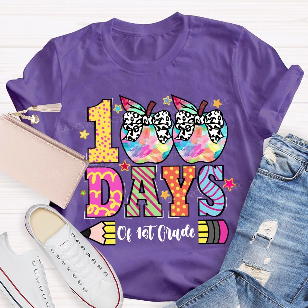 Personalized Grade 100 Days Of School of 1st Grade T-shirt