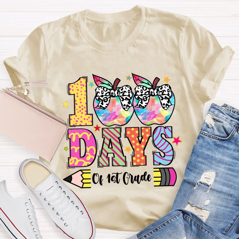 Personalized Grade 100 Days Of School of 1st Grade T-shirt