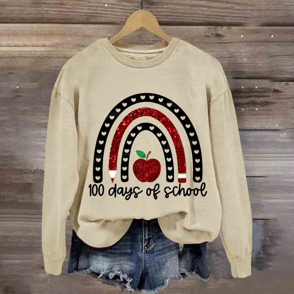 100 Days Of School Cutout Heart Sweatshirt