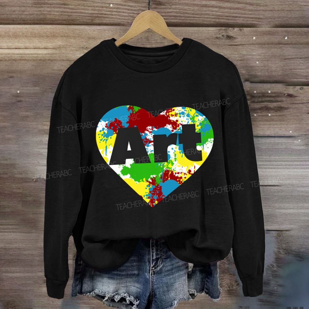 Colorful Art Heart Sweatshirt