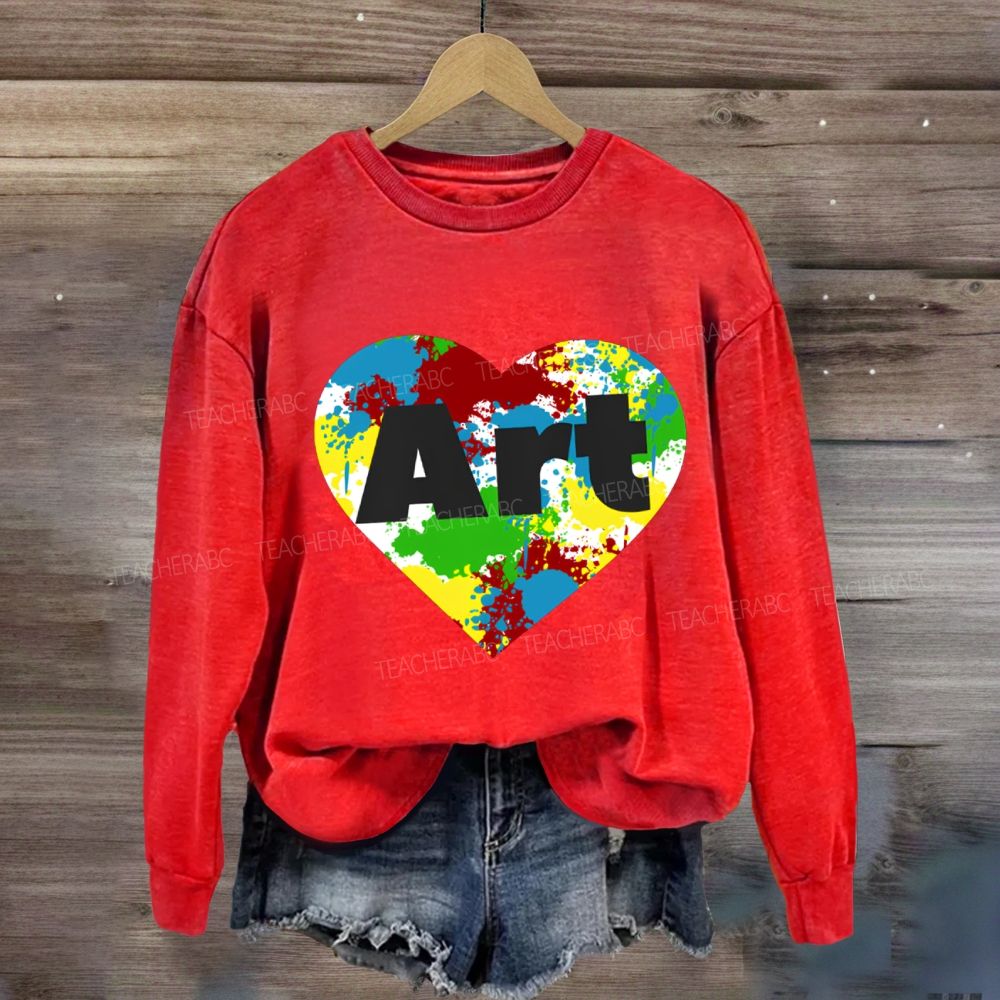 Colorful Art Heart Sweatshirt