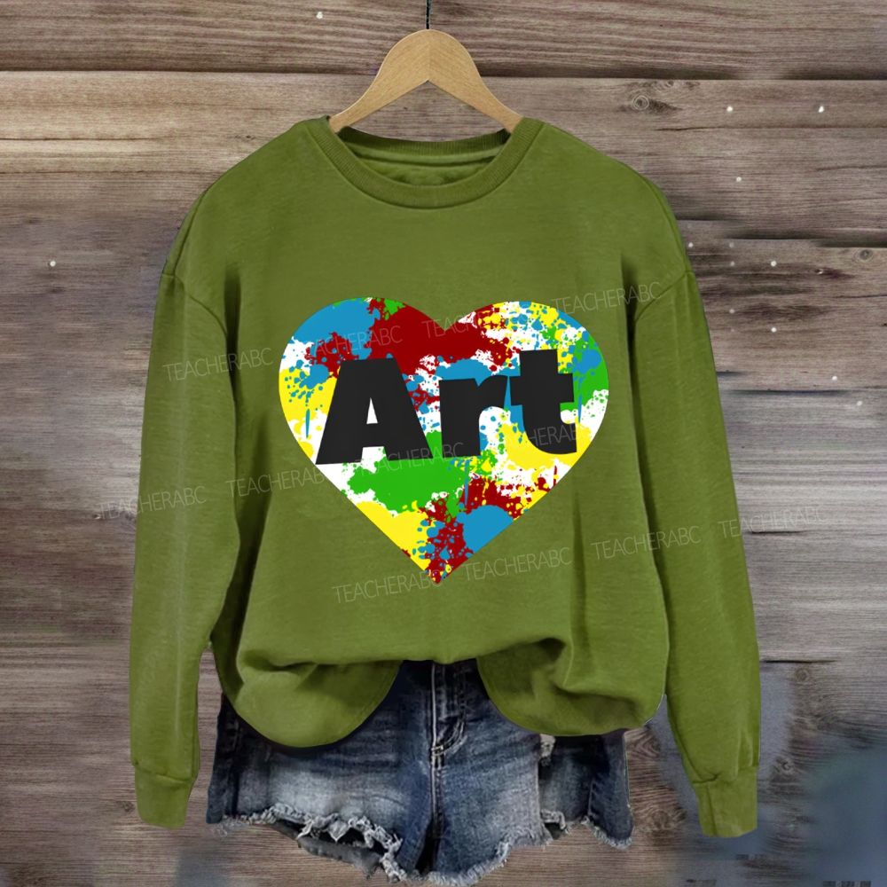 Colorful Art Heart Sweatshirt